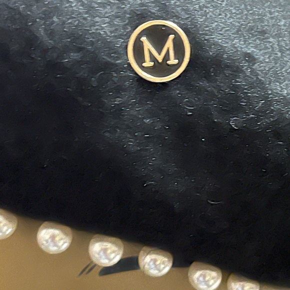 Woman’s Pearl Lined Black Beret Hat  Small - Picture 2 of 7